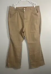 Judy Blue High Waist Tummy Control Flare Stretch Jeans in Khaki size 24W