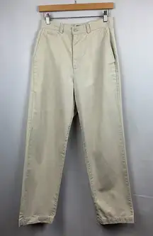 Dockers Women’s Flat Front Khakis Beige Cotton Trousers Size 29