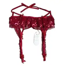 For Love & Lemons Red Gauze Garter Belt S $69