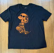 DISNEY HALLOWEEN MICKEY MOUSE SKELETON T-SHIRT Size 3XL Black Orange