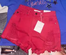 High Waisted Red Shorts