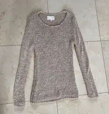 J.O.A. Beige Cable Knit Sweater Sz Small