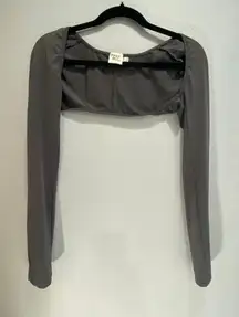 Princess‎ Polly Gray Bolero Shrug Y2K Cropped Topper Festival Clubwear HoCo Prom