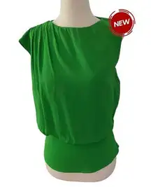 Reiss Green Open Back Side Zip Blouse Women Top Size 0 NWT | 55-13