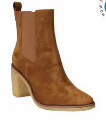 NWOBLauren Ralph Lauren Marianna Suede Waterrepellent Chunky Heel Ankle Boot 5.5