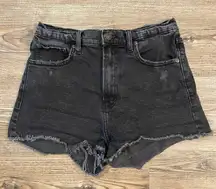 Abercrombie and Fitch Women's size 2 / 26 Mom Short High Rise Black Jean Shorts