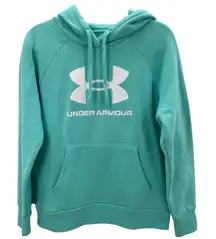 NWT Under Armour Rival Fleece Big Logo Hoodie Teal Womens Medium Athletic