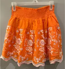 Azura NWT Embroidered Tiered Smocked High Rise Skirt