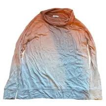 Lou & Grey Ombre Cowl Neck Tunic‎ Top Long Sleeve Lightweight Pullover