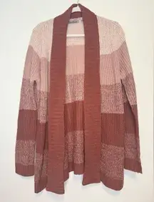 Jason Maxwell Ombre Striped Long Sleeve Open Long Cardigan Sweater Size XL Fall