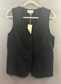 MELLODAY NWT Classic Black Vest size medium business casual work