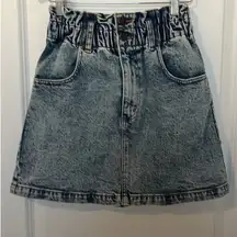 NWT  Ultra High Rise Paperbag Elastic Waist Denim Skirt 28/6
