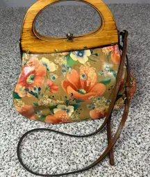 Patricia Nash Mirabella Small Floral Leather Frame Bag Multicolor