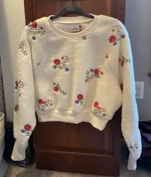 Embroidered Crop Sweater