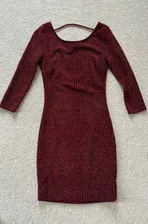 Trixxi Red Sparkly Mini Dress