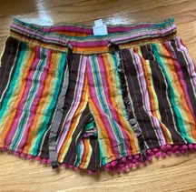Ivy Jane Multicolor Striped Pom Pom Shorts