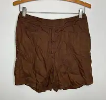 Ann Taylor Loft brown 100% linen shorts women’s size 8 natural fibers trendy