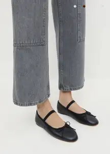 Loeffler Randall Leonie Black Leather Ballet Flats - Like New size 7