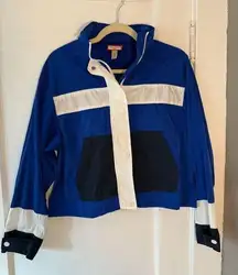 Hunter For Target Colorblock Blue and White Windbreaker Rain Jacket