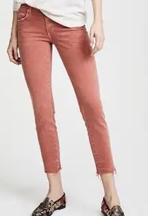 AMO Stix Crop Raw Hem Jeans in Canyon Rose Sz 27