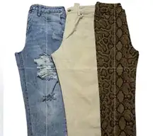Women's Bundle of Three Brown & Blue Pants(Size 8)