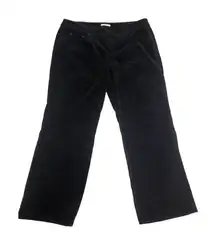 Black Corduroy Pants Size 12 Short Slacks Stretch Length 26" Soft Jones New York