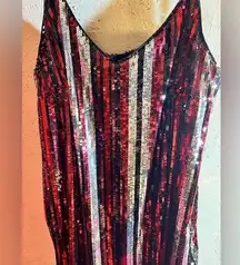 Party mini dress Sequin Striped Y2K BAR lll slip red, black,gold, silver sequins