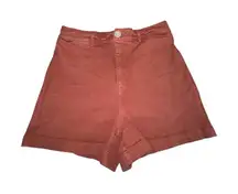 LOFT Rust Orange High Waist Cotton Shorts Casual Summer Style Size 8/29