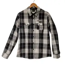 PBR Plaid Button Up‎ Shirt Women's S Cowgirl Western Country Bull Riding Rodeo