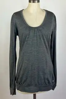 Smartwool Grey Scoop Neck Wool Long Sleeve Top