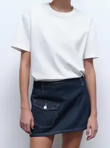 ZARA Cargo denim mini skirt NWT size L ref 6045/042