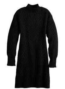 SO- Mockneck Black Ribbed Knit Sweater Dress Size Medium