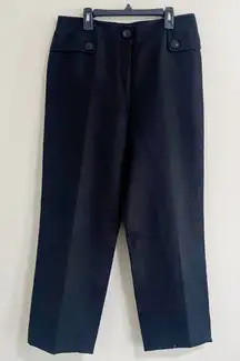 Kasper Wide Leg Black Linen Blend Trousers Pants Size 6