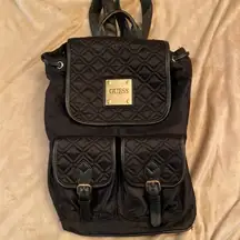GUESS Black Quilted Backpack