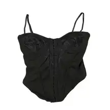 White Fox Boutique  - Take Chances Front Eyelet Closure Bustier in Black