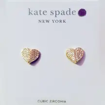 NWT ♠️ Kate Spade ♠️ Cubic Zirconia “Yours Truly” Heart Shaped Earrings