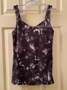 Rise and Flow Tank Top Size 4 Dusk Dye Black White Hip Length Slim Fit