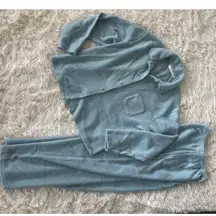 Victoria's Secret Country Pajama Set Womens Size Small‎ Fleece Blue Sleepwear