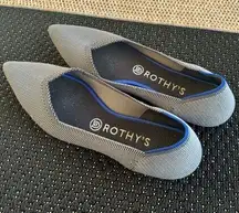 Rothy's The Point Cloud Birdseye Logo Flat Knit Shoes Slip On Gray Women's Sz 9