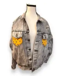 HTF Women’s 20 Vintage Levi Denim Jean Patched Cropped Truckers Jacket XXL