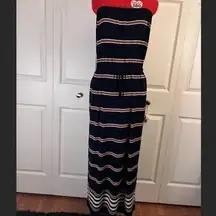 J. Crew Strapless Striped Maxi Dress M