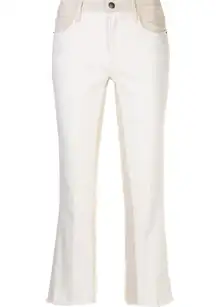 NWT Frame Le Crop Mini Boot in Multi White Ecru Bootcut Stretch Jeans 24 $265