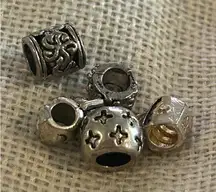 A493  charm bracket silver plated 5 pcs