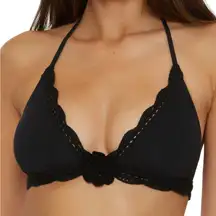 NWT BECCA Women’s Colette Banded Bikini Top - Black (Size Large)