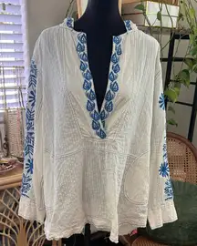 Free People We The Free Lagos Embroidered Pullover Hoodie