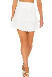 Tularosa Cierra Embroidered White Mini Skirt