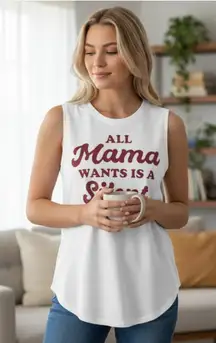 NWT Grayson /Thread All Mama Wants Is A Silent Night Tank Top White Small