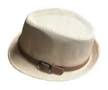 Ultrafun Straw Fedora Hat Beige Summer Beach Travel Hat Uni New