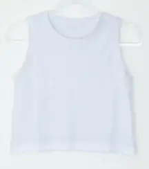Lululemon White Athletic Tank Top Cropped Breathable Mesh Womens Size 4 Gym