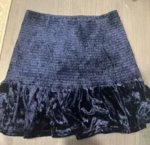 blue velvet skirt
